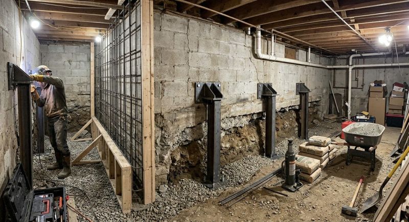 Basement Stabilization in Newnan, GA