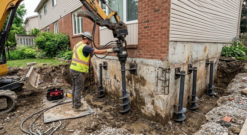 Helical Piers Installation in Newnan, GA