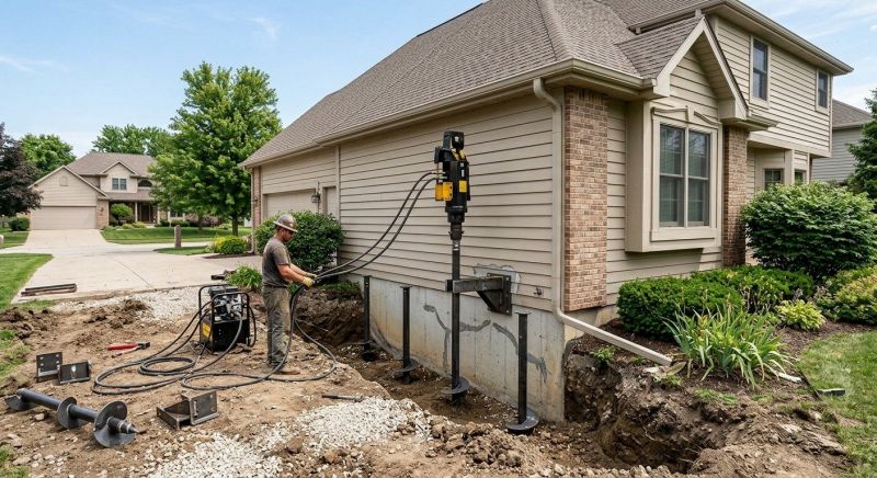 Helical Piers Installation in Newnan, GA